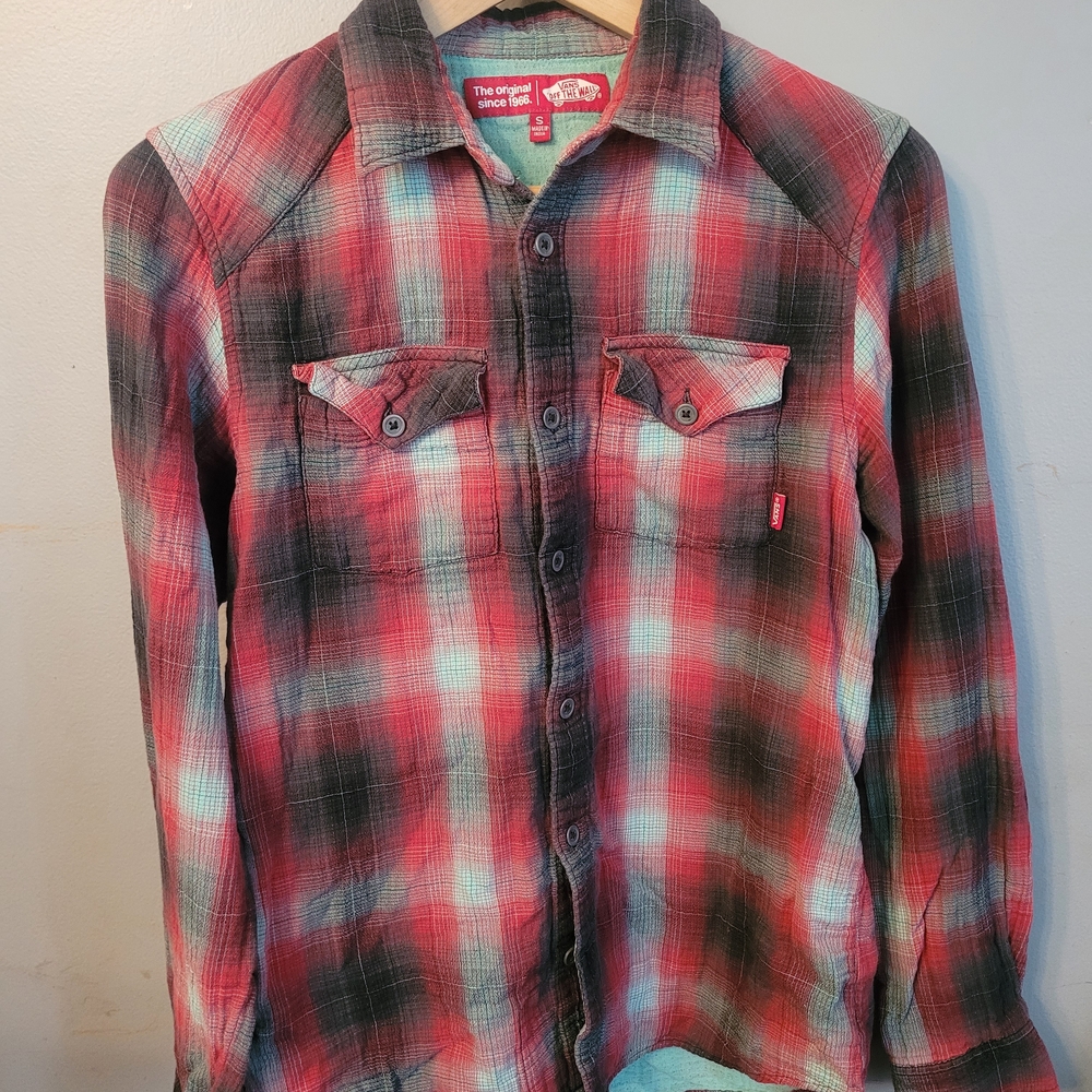 Vans Plaid Button Down Shirt Streetwear Skater Effortless - Picture 5 of 5